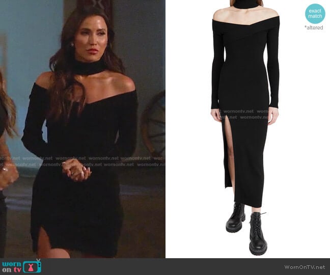 Off Shoulder Turtleneck Arch Dress by Monse worn by Kaitlyn Bristowe The Bachelorette worn by Kaitlyn Bristowe on The Bachelorette