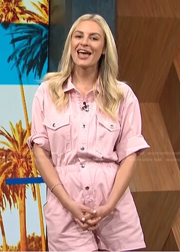 Morgan's pink romper on E! News Daily Pop