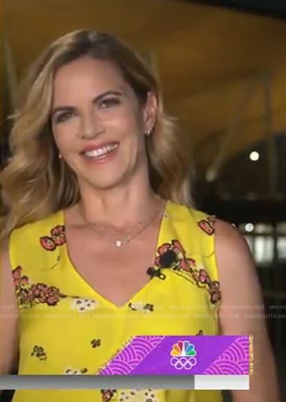 Natalie's yellow floral sleeveless dress on Today