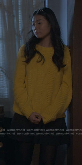 Nicole’s yellow sweater on American Horror Stories