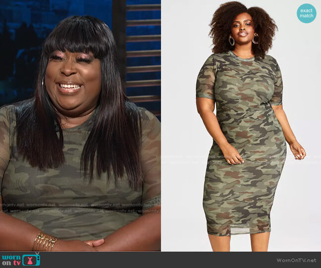 Trendy Plus Size Mesh Midi Dress by Nina Parker worn by Loni Love on E! News