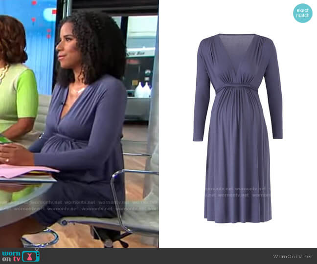 WornOnTV: Adriana Diaz’s v-neck long sleeve dress on CBS This Morning ...