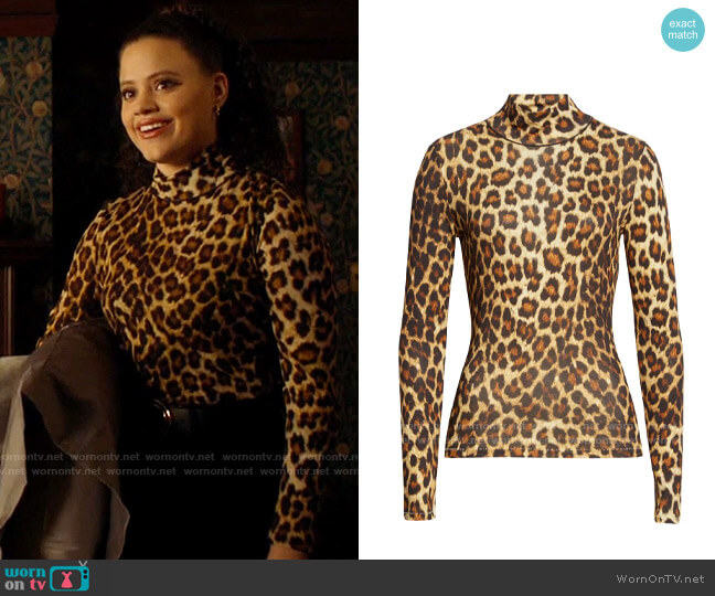 Rag & Bone Shaw Cheetah Print Top worn by Maggie Vera (Sarah Jeffery) on Charmed