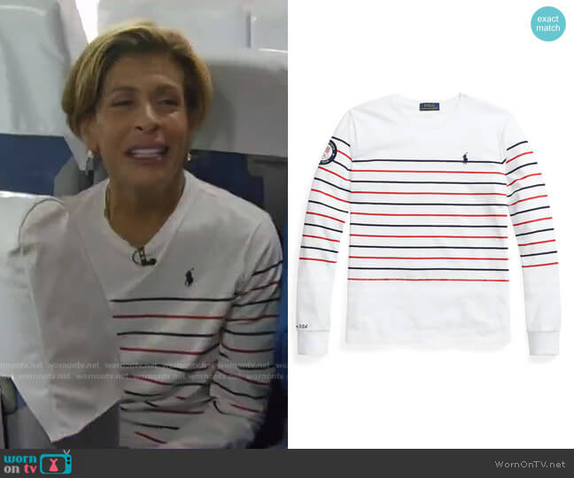 Team USA Jersey Long-Sleeve Tee by Polo Ralph Lauren worn by Hoda Kotb on Today