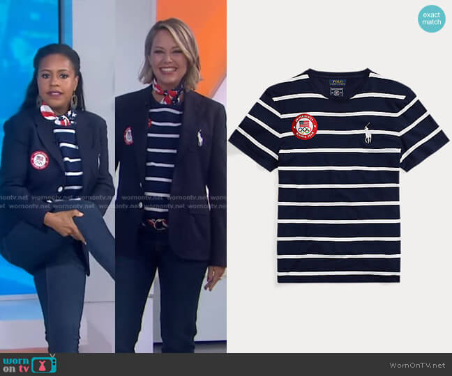 Team USA Opening Ceremony Tee by Ralph Lauren x Team USA worn by Dylan Dreyer on Today