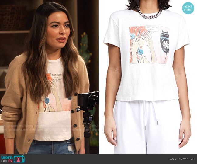 Re/Done Classic Tee Just Send Wine worn by Carly Shay (Miranda Cosgrove) on iCarly