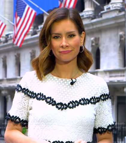 Rebecca’s white lace dress on Good Morning America