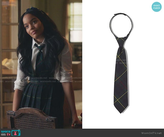 Adjustable Plaid Tie by French Toast worn by Zoya Lott (Whitney Peak) on Gossip Girl