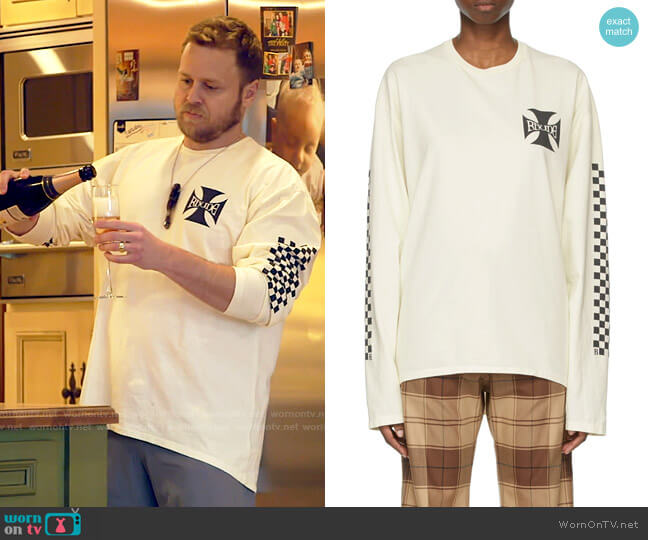 Spencer’s Rhude checkerboard sleeve tee on The Hills New Beginnings