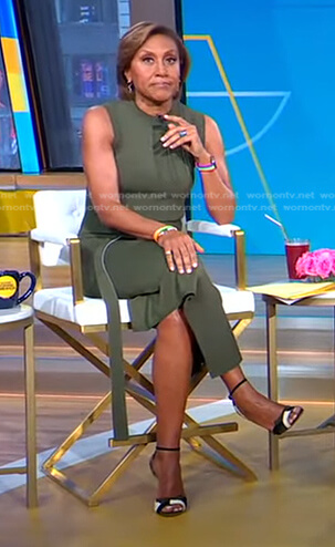 Robin's green belted knit dress on Good Morning America
