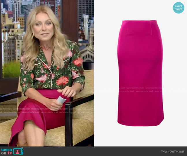 Salway Skirt by Roland Mouret worn by Kelly Ripa on Live with Kelly and Mark