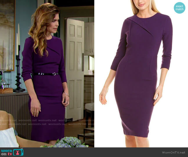 Roland Mouret Hisley Dress worn by Victoria Newman (Amelia Heinle) on The Young and the Restless