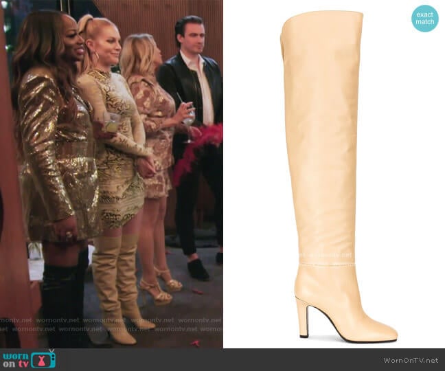 Blu Boots by Saint Laurent worn by Leah McSweeney on The Real Housewives of New York City