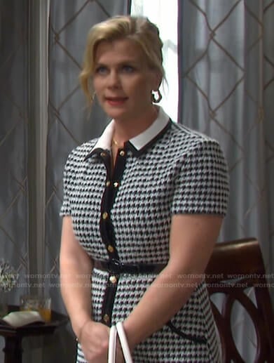 Sami's houndstooth button front dress on Days of our Lives