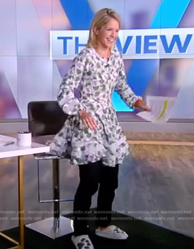 Sara’s floral lace inset mini dress on The View