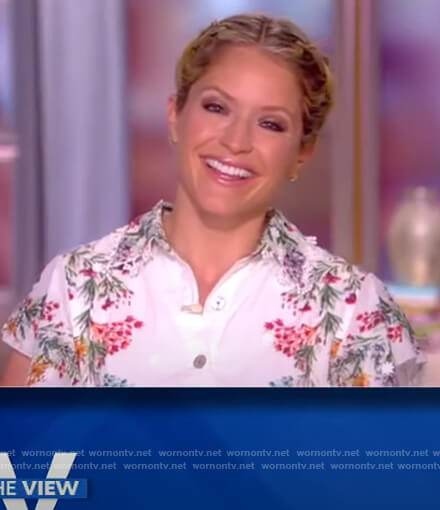 Sara’s white floral jumpsuit on The View