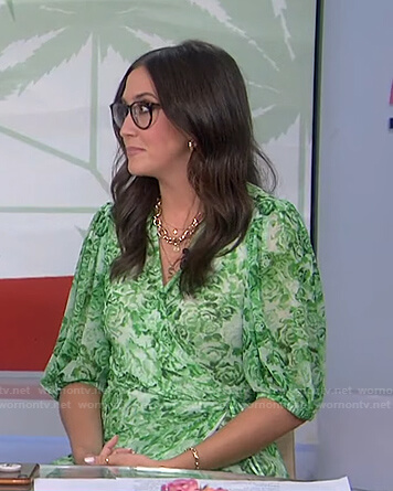 Savannah's green floral wrap dress on Today