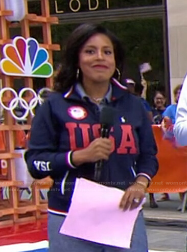 Sheinelle’s navy and red USA track jacket on Today