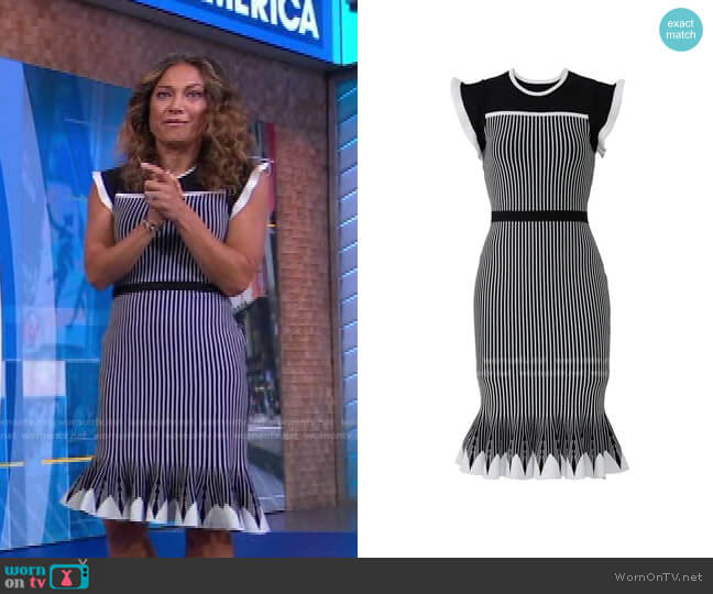 Striped Sinead Dress by Shoshanna worn by Ginger Zee on Good Morning America