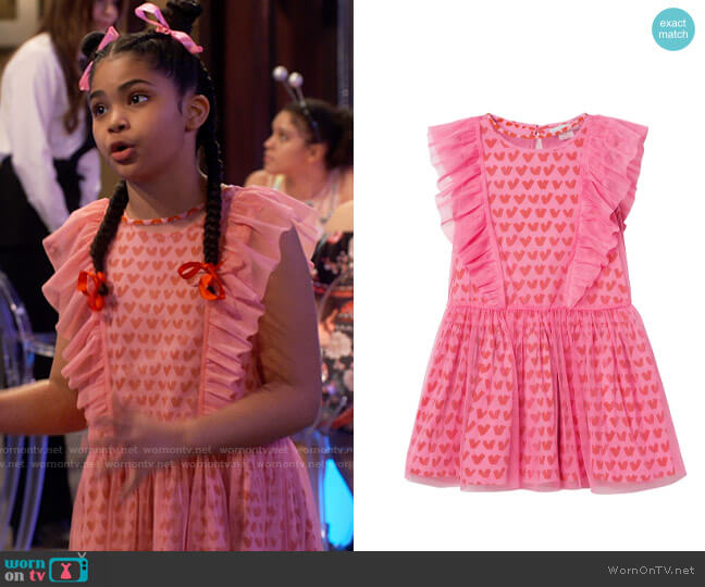 Stella McCartney Hearts Dress with Removable Tulle Overlay worn by Millicent (Jaidyn Triplett) on iCarly