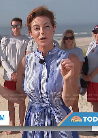 Stephanie Ruhle’s blue striped sleeveless dress on Today