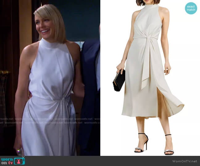 Halter Occasion Midi Dress by Ted Baker worn by Nicole Walker (Arianne Zucker) on Days of our Lives