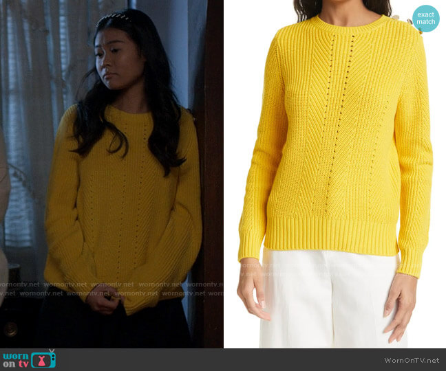 Ted Baker Hendrik Sweater worn by Nicole (Valerie Loo) on American Horror Stories