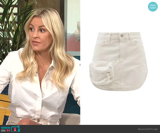 Zip-Pocket Cotton-Canvas Mini Skirt by The Attico worn by Morgan Stewart on E! News