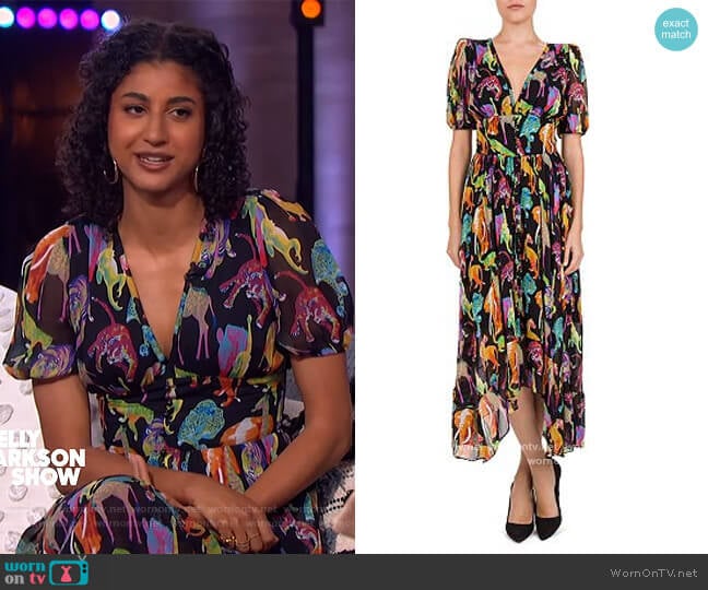 Funky Jungle Dress by The Kooples worn by Vella Lovel on The Kelly Clarkson Show