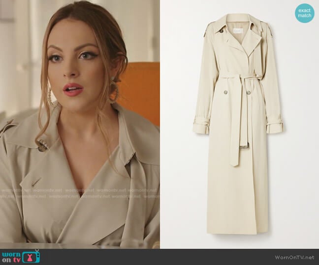 Yeli Trench Coat by The Row worn by Fallon Carrington (Elizabeth Gillies) on Dynasty