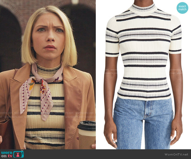 Stripe Rib Pullover by Theory worn by Kate Keller (Tavi Gevinson) on Gossip Girl