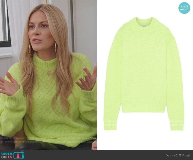 Cozette neon alpaca-blend sweater by Tibi worn by Leah McSweeney on The Real Housewives of New York City