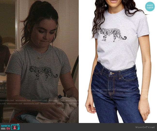 Topshop Snow Leopard Print Tee worn by Bella Whitmore (Landry Bender) on The Republic of Sarah