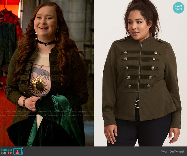 Torrid Embellished Zip Front Military Jacket worn by Ashlyn (Julia Lester) on High School Musical The Musical The Series