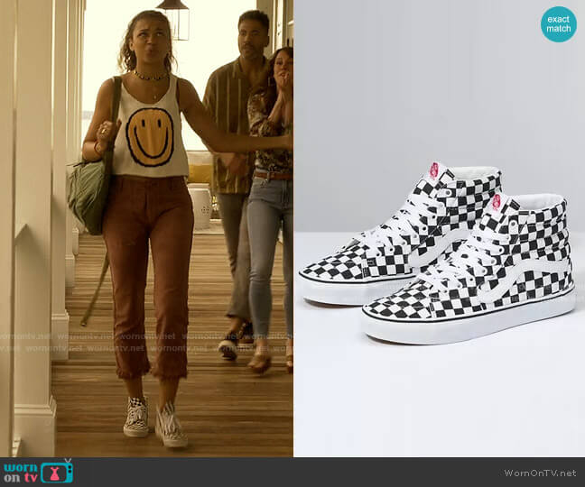 Vans SK8 Hi Checkerboard Sneakers worn by Kiara Carrera (Madison Bailey) on Outer Banks