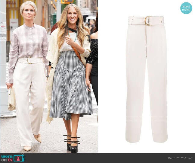 Vince Belted Trousers worn by Miranda Hobbs (Cynthia Nixon) on And Just Like That