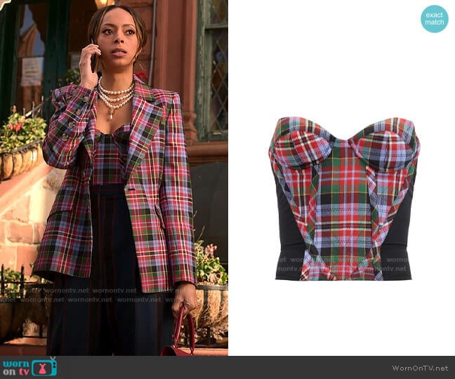 Vivienne Westwood Fargo Tartan Panel Corset worn by Whitney Green (Amber Stevens West) on Run the World