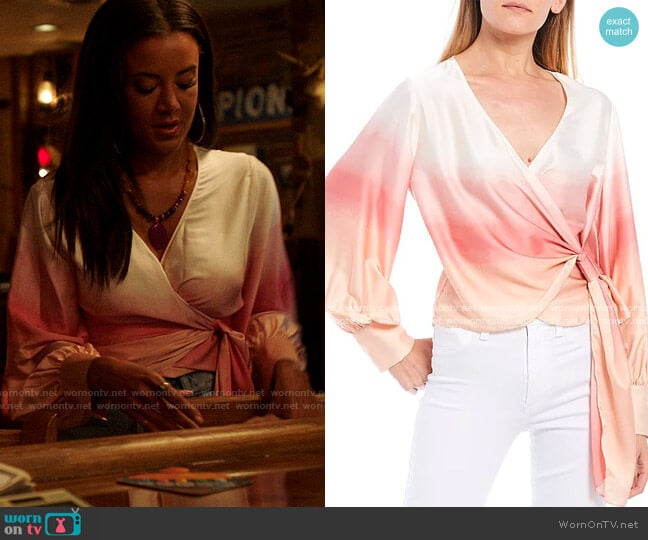 WAYF Ombre Long Sleeve Wrap Top worn by Maria DeLuca (Heather Hemmens) on Roswell New Mexico