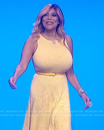 Wendy’s yellow ribbed sleeveless dress on The Wendy Williams Show