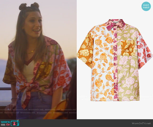 WornOnTV: Nomi’s contrast floral blouse on Grown-ish | Emily Arlook ...