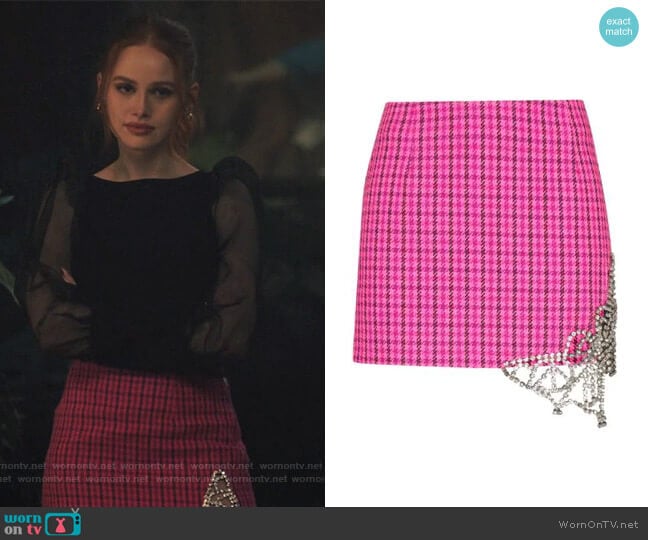 Crystal Butterfly Cutout Miniskirt by Area worn by Cheryl Blossom (Madelaine Petsch) on Riverdale