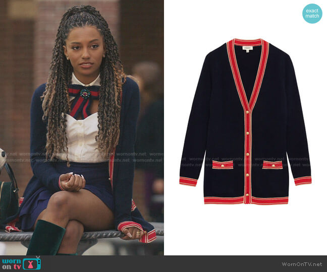 Ariel Cardigan by L'Agence worn by Monet de Haan (Savannah Lee Smith) on Gossip Girl