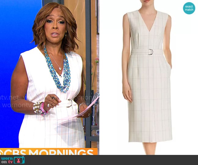 WornOnTV: Gayle King’s white plaid v-neck dress on CBS This Morning ...