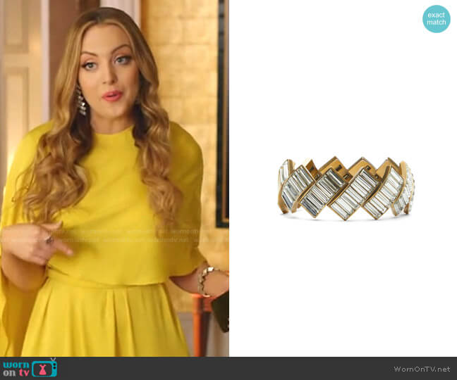 Evening Crystal-Embellished Bracelet by Balenciaga worn by Fallon Carrington (Elizabeth Gillies) on Dynasty