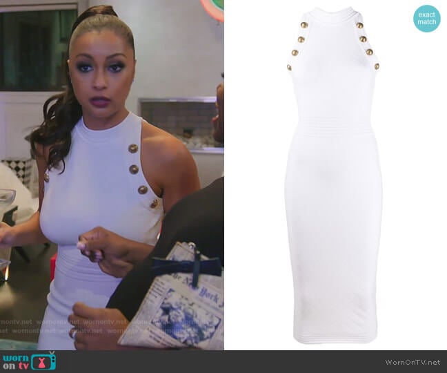 Sleeveless Knit Dress by Balmain worn by Ebony K. Williams on The Real Housewives of New York City