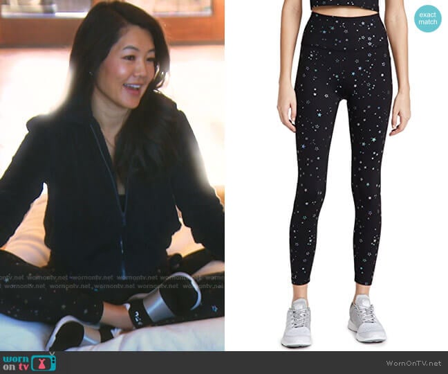 Tossed Star Leggings by Beyond Yoga worn by Crystal Kung Minkoff on The Real Housewives of Beverly Hills