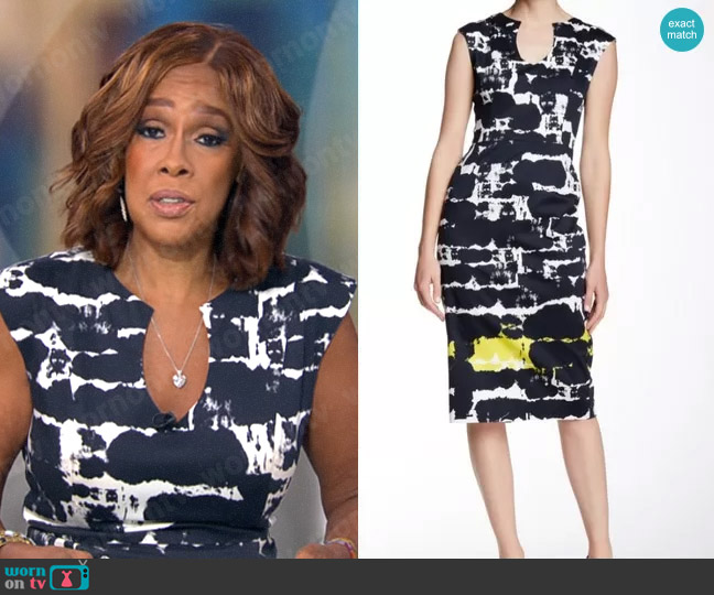 WornOnTV: Gayle King’s black and white abstract print dress on CBS This ...