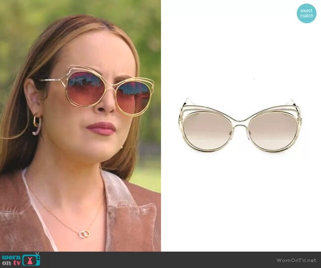 Cat Eye Sunglasses by Roberto Cavalli worn by Fallon Carrington (Elizabeth Gillies) on Dynasty