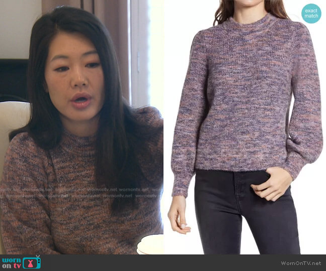 Eaton Space Dye Puff Sleeve Sweater by Madewell worn by Crystal Kung Minkoff on The Real Housewives of Beverly Hills