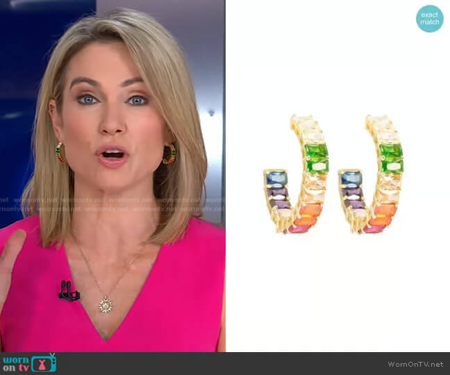 Emerald Rainbow Hoops by Ragen worn by Amy Robach on Good Morning America